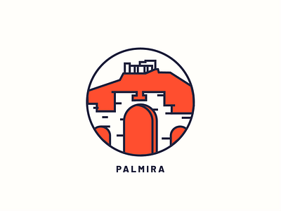 Palmyra art city design icon illustration logo palmira vector war web