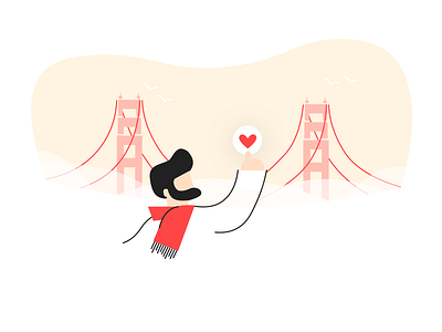 San Francisco character golden gate bridge illustration san francisco vector