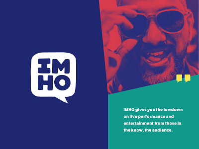 IMHO Branding Direction bold brand branding branding and identity entertainment brand in my honest opinion logo logo design logodesign reviews theatre brand