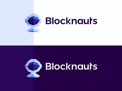 Blocknauts, logo design for blockchain consultancy firm astronaut bitcoin technology blockchain consultancy firm bot brand identity branding capital funds trading cosmonaut creative cryptocurrency investments digital coins marketing finance financial fintech flat 2d geometric logo logo design robot spaceman vector icon mark symbol