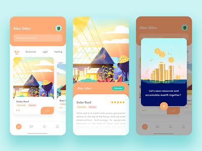 Solar Roof app design ui ux