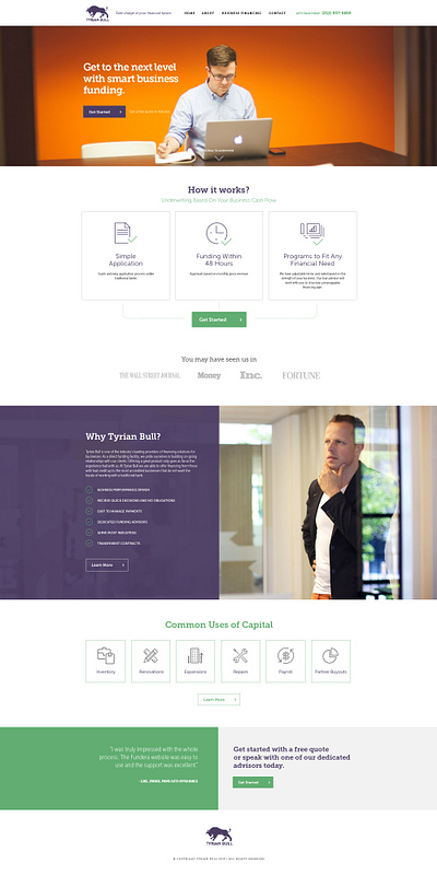 Tyrian Bull design finance fintech web design