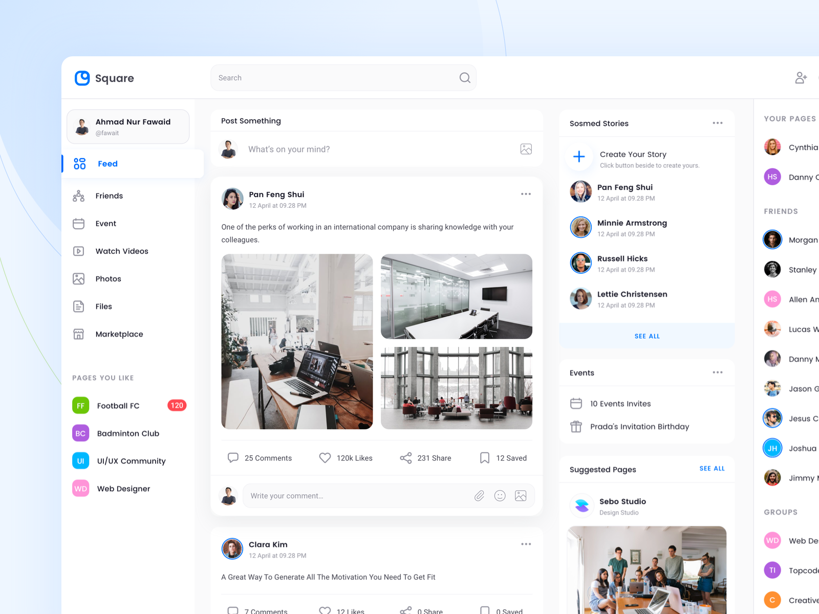 Example of Social Media Feed