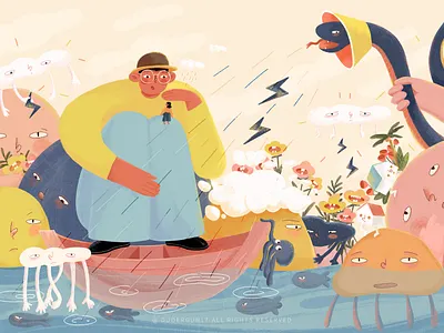 The giant garden doodle dream illustration illustrations paint