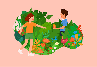 Give you the best boy and girl design garden illustration ipad procreate app