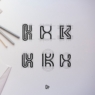 Letter Mark K Explorations brand branding design designer garagephic studio graphic grid icon illustration inspiration letter k letter k logo lettermark logo logo grid logo process vector