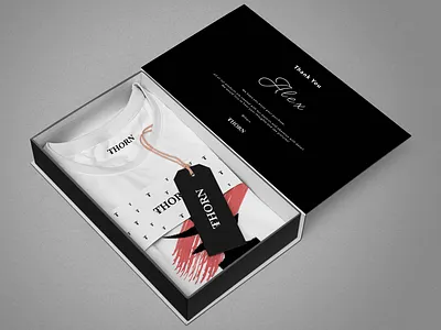 Thorn Package Box apparel design apparel mockup branding clothing brand clothing design design logo logo design marketing package design package mockup typography