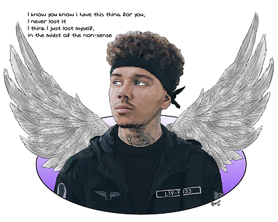 Phora - Abstract Portrait abstract artist digital art digital paint lyric art lyrics music musician painting portrait realism wings wingsart