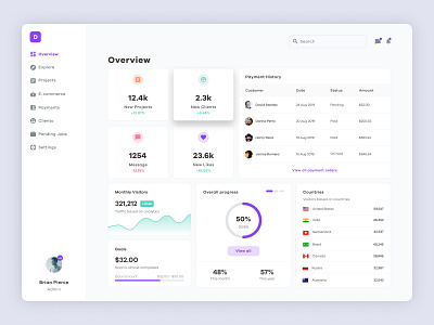 Overview Dashboard UI clean dashboard modern ui ux