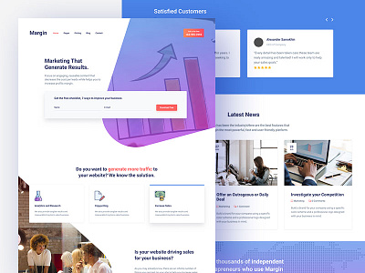 Margin Marketing WordPress Theme creative design digital elementor landing marketing modern startup theme unique wordpress