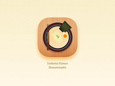 Old School Skeuomorphic Ramen foodie graphic icon illustration logo skeuomorphic ui vector