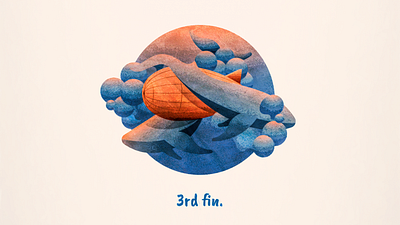 "3rd fin" 3rd wheel blimp illustration sea sea creatures textured vector whale zeppelin