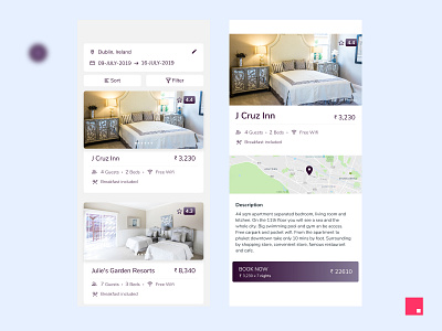 Skittles - Hotel booking app design free studio file free ui kit freebie freebies hotel booking invision studio ui design ui kit