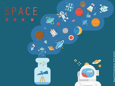 Space in my mind astronaut design dribble graphic icon iconfinder illustration photo3ideastudio space spaceship vector