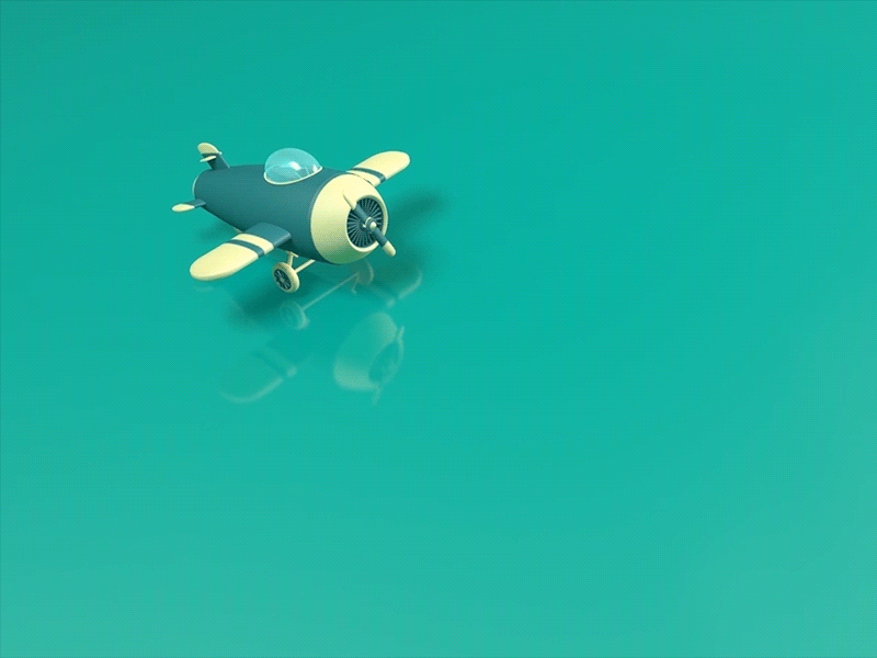 First 3D animation 3d animation aircraft animation cycle fly