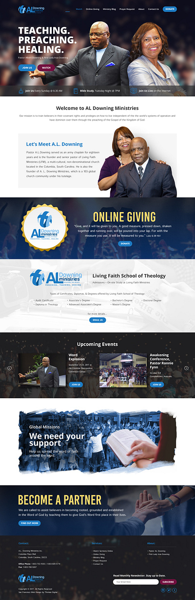 A.L. Downing Ministries design responsive web design wordpress