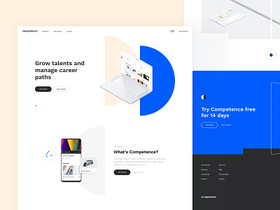 Competence branding and identity clean clean ui header design hr software human resources landing landing design landingpage management app minimal modern one page onepage platform design ui ux videos website