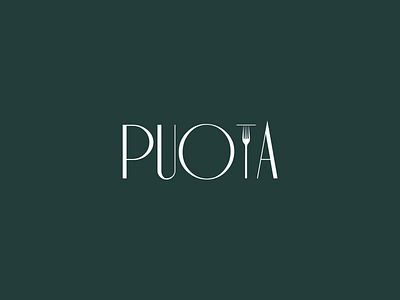 Puota logo art branding creative design eat food logo logo design logotype symbol typography