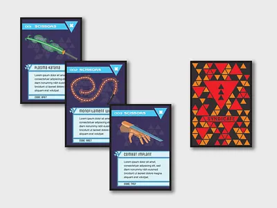 Cyberpunk Card Game II cards cyberpunk design illustration retro sci fi tcg vector