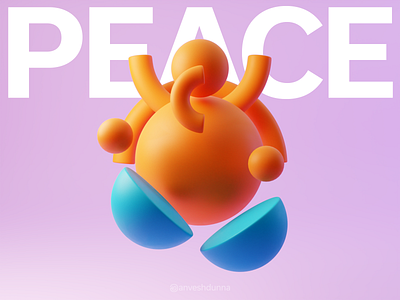 Peace! 3d abstraction bappa blender3d branding composition contemporary design festival ganesh ganesh puja ganesha ganpati gods illustration india indian minimalist mumbai render