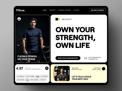 Fitness Website UI/UX Design ✦ FitLux bento design design inspiration fitness website gym website health website interface landing page luxury fitness product service sports design ui uitrends ux web web design website