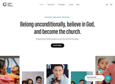 VisionCity.Church Homepage Hero development hero homepage parallax typegraphy web design