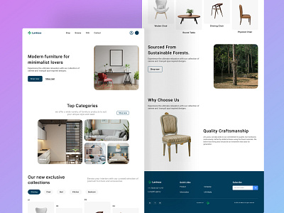 Luminous- Furniture Website Landing Page adobe photoshop app figma furniture typography ui ux