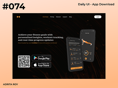 DailyUI 074 - App Download app appdownload branding dailychallenge dailyui dailyui74 design figma fitness productdesign ui uidesign ux uxdesign