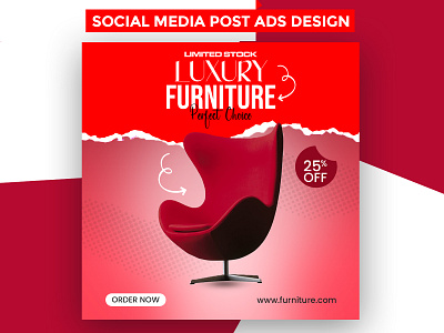 Furniture Social Media Post Design ads design ads post banner ads banner design chair social media post furniture social media post instagram post design modern chair post modern design podcast cover social media post design social media post designs social media template