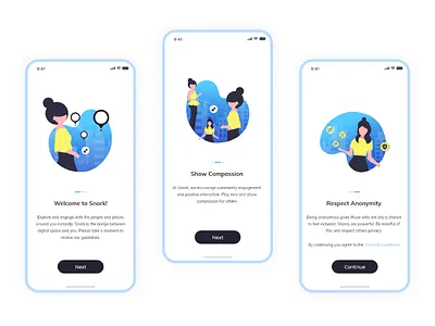 Onboarding screen - Location Based Social App app flat illustrations onboarding ui