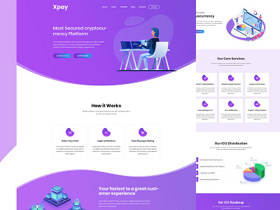 Cryptocurreny Landing page design photoshop psd ui ux web webdesign website