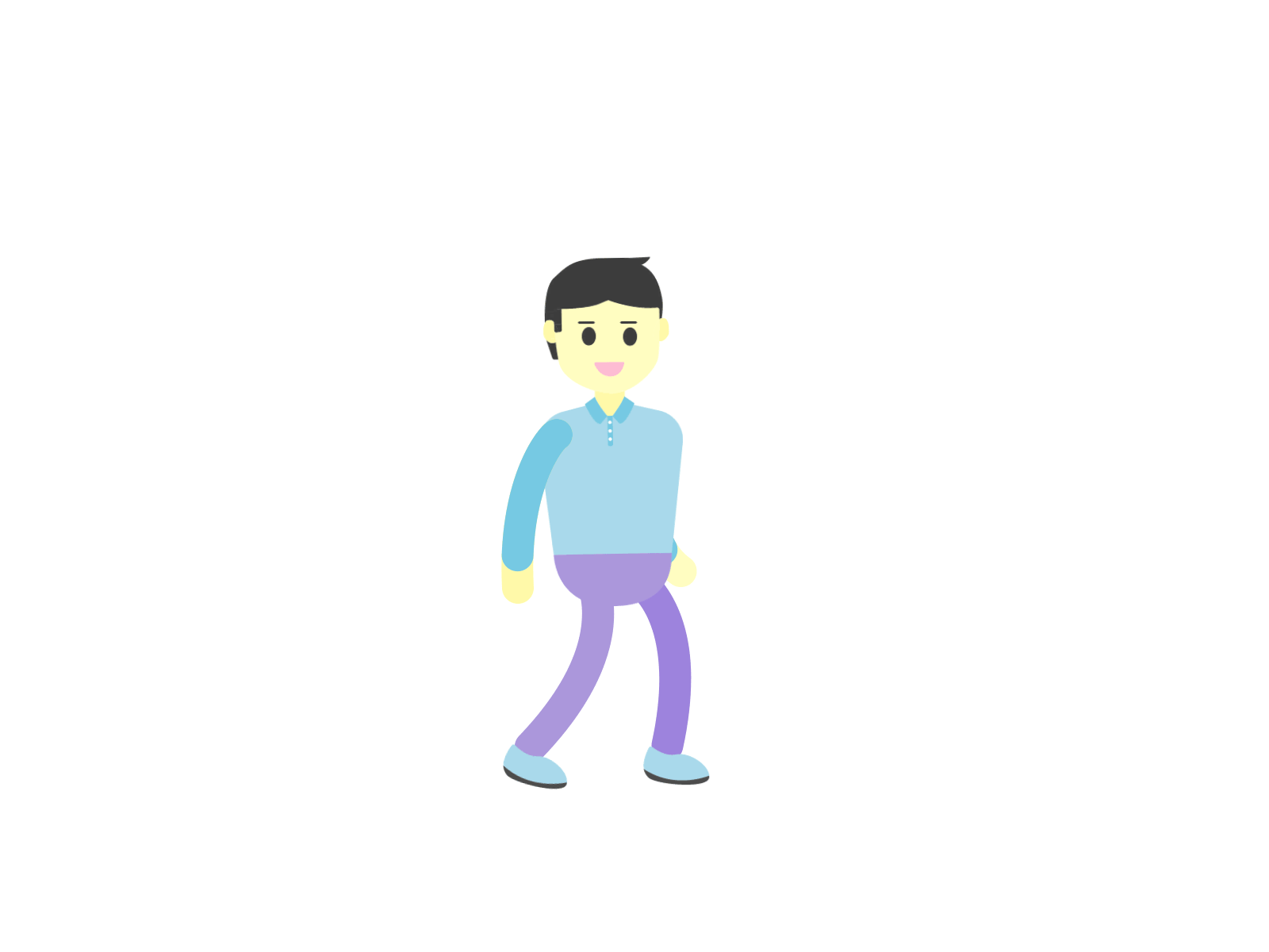 kid walking 2d animation design flat gif illustration vector