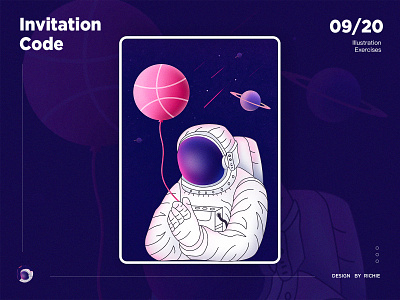 One dribbble invite ! branding design illustration ui web