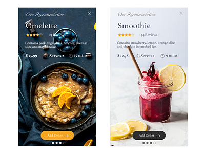 E-Menu application design mobile ui responsive restaurant app