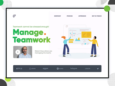 Team work Landing Page Design animated gif animation design dribble dubai designer flat ui hero image illustraion illustration landing landing page landing page design minimal page design team work ui webdesign website banner