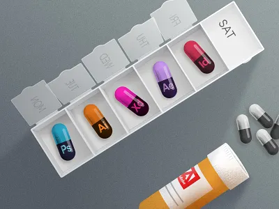 Adobe Capsules 💊 adobe capsule color drug grain graphicdesign illustration illustrator inspiration medicine photoshop