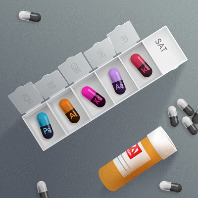 Adobe Capsules 💊 adobe capsule color drug grain graphicdesign illustration illustrator inspiration medicine photoshop