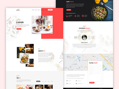 Eatery - A premium landing page template creative creative landing page eat elementor food and drink homepage landing page modern one page template responsive restaurant wordpress