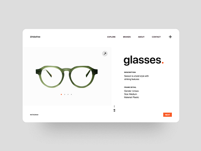 Glasses store clean concept creative design studio ecommerce glasses inspiration interaction interface minimal minimalism product design shop store ui ux web web design website