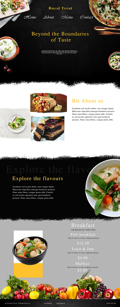 Restaurant Landing page animation branding design ui ux web website