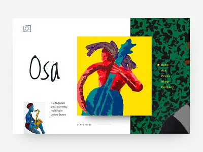 Portfolio website for Osa artist artist artwork gallery green masterpiece pctures portfolio web webdesig website yellow