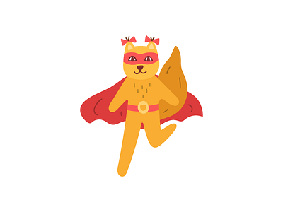 super squirrel animal design female flat girl icon illustration logo mark power squirrel superhero symbol