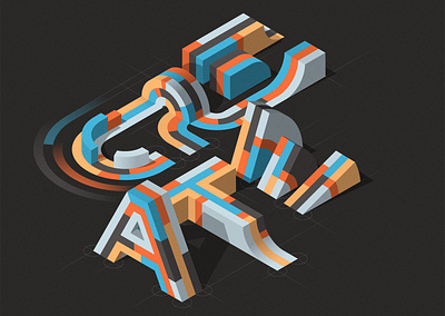 "CREATE" adobe design illustration illustrator isometric lettering typography vector