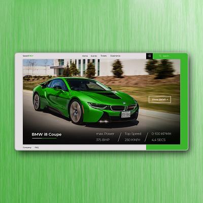 BMW i8 Coupe bmw car clean concept creative design ui ux web webdesign website