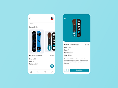 Snowboard app design concept, Mobile - ui/ux app app design application concept mobile mobile design ski snowboard ui ux