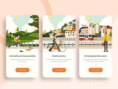 Onboarding Screen for Air Quality App design flat illustration illustrations mobile app mobile design onboard onboarding illustration onboarding ui typography ui ui ux uidesign ux vector