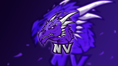 "nV" Clan logo design adobe branding design dragon esport esports illustration illustrator logo logo design mascot mascot logo purple vector