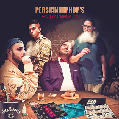 PERSIAN HIPHOP'S DEADLY COMBINATION alirezajj design graphic design hiphop illustration khalse leito persian rap sijal