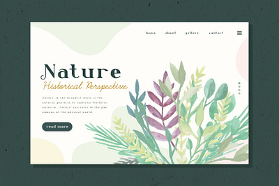 Nature Landing Page design font landingpage logo typeface typography ui uidesign uiux watercolor