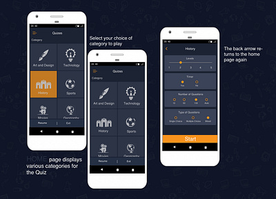 Quiz App Design design illustration photoshop ui user experience user experience design user interaction user interface user interface design ux website website design